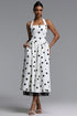 Shardae Elegant Sophisticated Sleeveless Halter Polka Dot Lace Maxi Dress