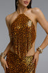 Nunaa Sexy Bound Edge Halter Leopard Print Top