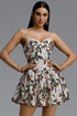 Evvie Romantic Contour Sweetheart Corset Floral Sequin Tulle Mini Dress