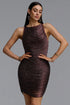 Kimala Chic Contour Sleeveless Fringe Bandage Green Midi Dress