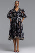 Rury Resort Flowy Puff Sleeve Woven Black Mini Dress