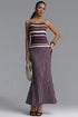Nomi Resort Contour Beaded Spaghetti Strap Striped Woven Maxi Dress