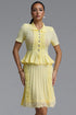 Sydnie Elegant Cinched Short Sleeve Lace Trimmed Knit Mini Dress