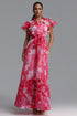 Sharla Resort Flowy Sleeveless Floral Print Organza Maxi Dress