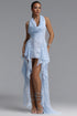 Vali Resort Flowy Sleeveless Ruffle Woven Blue Maxi Dress