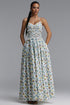Melinda Resort Flowy Spaghetti Strap Lace Trimmed Floral Print Woven Maxi Dress