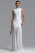 Tada Light Luxury Slim Thin Strap V-Neck Twill Sequin High Slit Mermaid Maxi Evening Dress