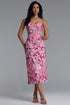 Noma Elegant Floral Strapless Slim Midi Dress