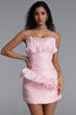 Kale Sleeveless Ribbon Sequins White Bandage Maxi Top And Skirt set