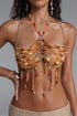 Holly Gradient Irregular Stone Beaded Halter Body Chain Top