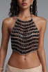 Classic Halter Crop Metal Chain Body Chain Top