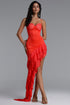 Eweny Vacation Asymmetrical Lace Ruffle Maxi Dress
