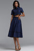 Naleza Elegant Tailored Short Sleeve Woven Top and Skirt Two Piece Set