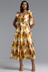 Keryn Romantic Flowy Floral Print Chiffon Maxi Dress