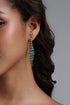 Naja Green Geometric Diamond Tassel Drop Earrings