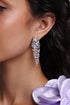 Sada Silver Multi Layer Diamond Long Waterfall Drop Earrings