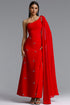 Presley Elegant One Shoulder Hotfix Rhinestone Slit Bandage Maxi Dress