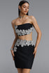 Elma Sexy Strapless Floral Bandage Top And Skirt Set
