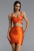 Nikalia Sexy Strap Crisscross Cut Out Bandage Top And Skirt Set
