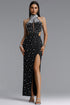Loran Sexy Halter Cut Out Slit Bandage Maxi Dress