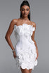 Janneth¡¡Exquisite Fitted Strapless Rhinestone Floral Mini Bandage Dress