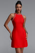 Sophie Minimalist Crew Neck Rhinestone Sleeveless Stretch Bandage Mini Dress