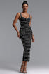 Mayali Exquisite Waist-Cinched Spaghetti Strap Hand Rhinestone Long Bandage Dress