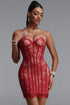 Pilisa Romantic Contour Strapless Lace Mini Dress