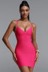 Sophie Minimalist Fitted Spaghetti Strap V Neck Mini Bandage Dress
