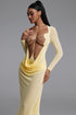 Presley Sexy Fitted Cutout Lace Spliced Knit Maxi Dress