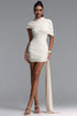 Nettie Romantic Contour Ruched Draped Sash Knit Mini Dress