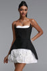 Heisel Stylish Waist-Cinched Strapless Floral Mini Bandage Dress