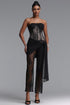 Wanie Sexy Waist-Cinched Sheer Lace Jumpsuit