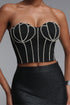 Madison¡¡Exquisite Strapless Shell Rhinestone Boned Top