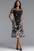 Rotte Vintage Flowy Short Sleeve Embroidered Floral Woven Midi Dress