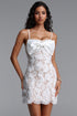 Razeh Chic Tailored Spaghetti Strap Bow Floral Lace Mini Dress