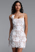 Dixi Chic Tailored Spaghetti Strap Floral Lace Mini Dress