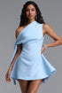 Retale One Shoulder Blue Mini Dress