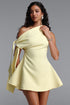 Retale One Shoulder Yellow Mini Dress