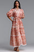Dotte Resort Flowy Puff Sleeve Organza Maxi Dress