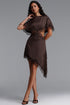 Saoirse Vintage Tailored Cut Out Lace Inset Satin Mini Dress