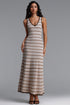 Mona Vintage Contour Sleeveless Striped Knit Maxi Dress