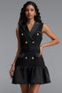 Viya Classic Tailored Notched Lapel Sleeveless Woven Blazer Mini Dress