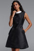Unico Classic Tailored Sleeveless Lustrous Woven Mini Dress