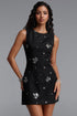 Diona Classic Tailored Sleeveless Sequin Floral Woven Mini Dress