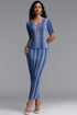 Sergio Vintage Contour Short Sleeve Striped Knit Maxi Dress
