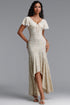 Montigo Romantic Contour Short Sleeve Ruffle Knit Maxi Dress