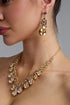 Rebekka Luxury Champagne Teardrop Leaf Necklace & Earrings Set