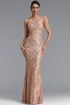 Gamora One Shoulder Sequin Beige Maxi Dress