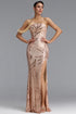 Karin Classic One Shoulder Strap Sequin High Slit Maxi Dress